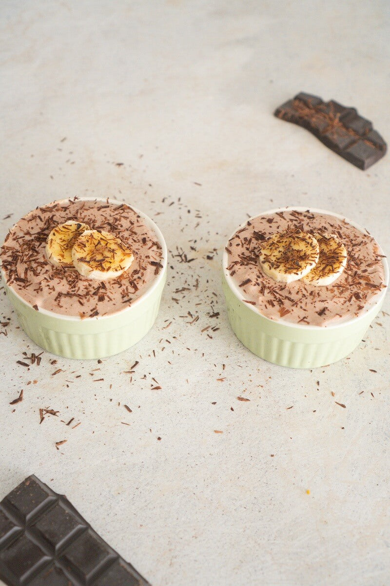 Mousse al cioccolato con avena (preparata la sera prima)