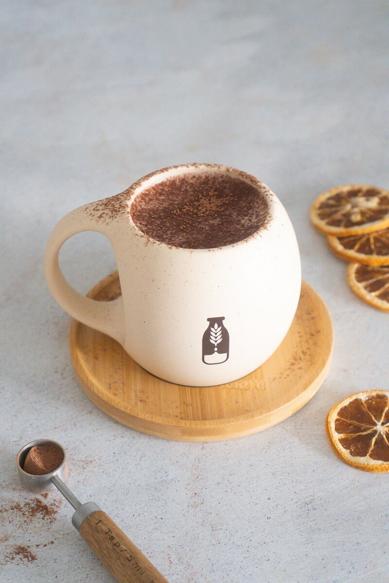 Latte al cioccolato e arancia